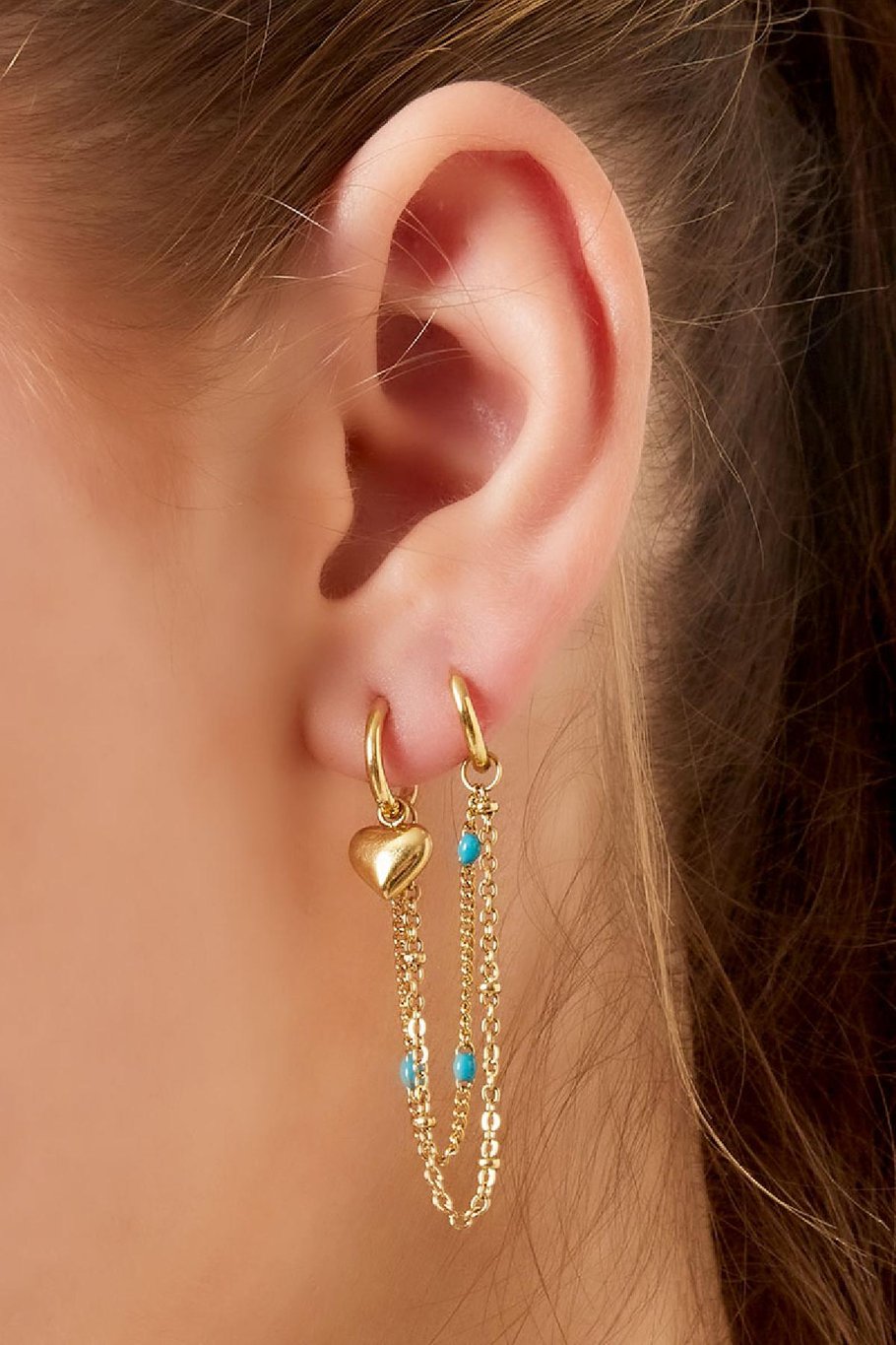 Pendientes de acero inoxidable Rosado Imagen2